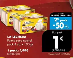 Supermercados Lupa LA LECHERA Panna cotta natural oferta