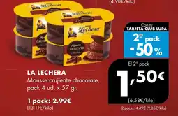 Supermercados Lupa LA LECHERA Mousse crujiente chocolate, oferta