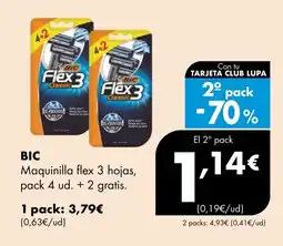 Supermercados Lupa BIC Maquinilla flex 3 hojas oferta
