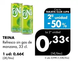 Supermercados Lupa TRINA Refresco sin gas de manzana oferta