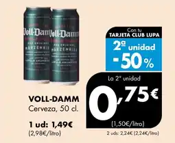 Supermercados Lupa VOLL-DAMM Cerveza oferta