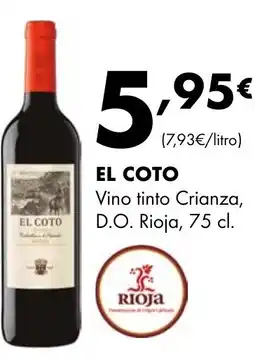 Supermercados Lupa EL COTO Vino tinto Crianza, D.O. Rioja, 75 cl. oferta