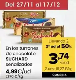 Autoservicios Familia Suchard - en los turrones de chocolate oferta