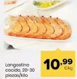 Autoservicios Familia Langostino cocido, 20-30 piezas/kilo oferta