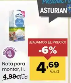 Autoservicios Familia Asturiana - nata para montar oferta