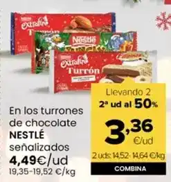 Autoservicios Familia Nestlé - en los turrones de chocolate senalizados oferta