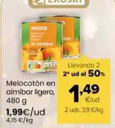 Autoservicios Familia Eroski - melocoton en almibar ligero oferta