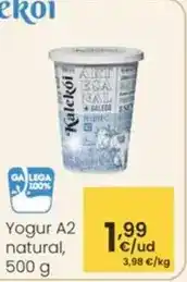 Eroski Kalekói - yogur a2 natural oferta