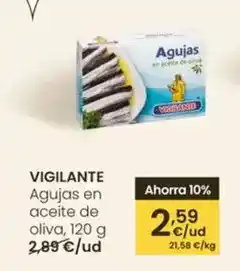 Eroski Vigilante - agujas en aceite de oliva oferta