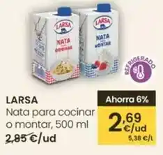 Eroski Larsa - nata para cocinar o montar oferta
