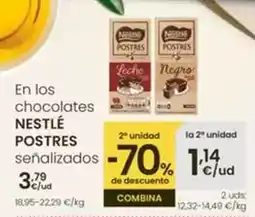 Eroski Nestlé - postres en los chocolates oferta