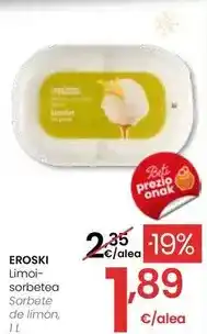 Eroski Eroski - sorbete de limon oferta
