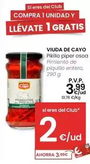 Eroski Viuda de cayo - pimiento de piquillo entero oferta