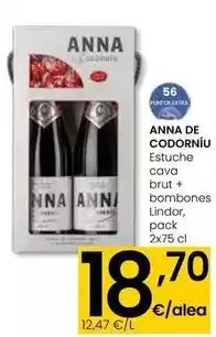 Eroski Anna de codorníu - estuche cava brut + bombones lindor oferta