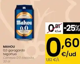 Eroski Mahou - cerveza 0.0 tostada oferta