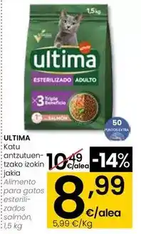 Eroski Última - alimento para gatos esterilizados salmon oferta