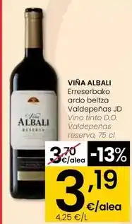 Eroski Viña albali - vino tinto d.o. valdepenas reserva oferta