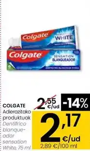Eroski Colgate - dentifrico blanqueador sensation white oferta