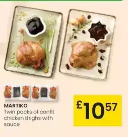Eroski Martiko - twin packs of confit chicken thighs with sauce oferta