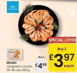 Eroski Eroski - langostino cocido 30/ 40 uds oferta