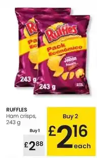 Eroski Ruffles - ham crisps oferta