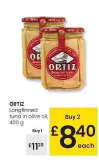 Eroski Ortiz - longfinned tuna in olive oil oferta