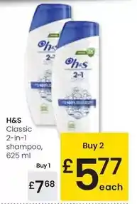 Eroski H&s - classic 2-in-1 shampoo oferta