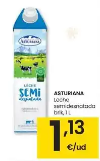 Eroski Central lechera asturiana - leche semidesnatada brik oferta