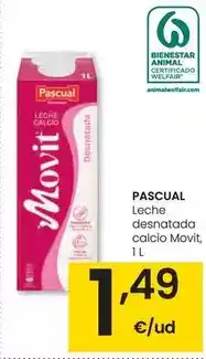 Eroski Pascual - leche desnatada calcio movit oferta