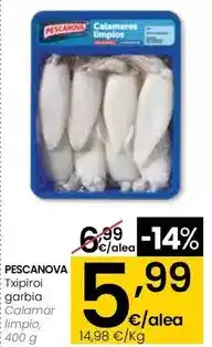 Eroski Pescanova - calamar limpio oferta