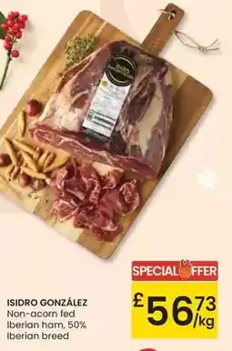Eroski Isidro gonzalez - non-acorn fed lberian ham, 50% iberian breed oferta