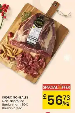 Eroski Isidro gonzalez - non-acorn fed lberian ham, 50% iberian breed oferta