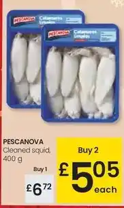 Eroski Pescanova - cleaned squid oferta