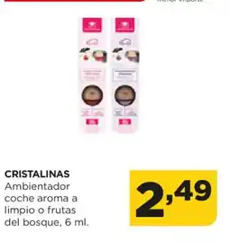 Alimerka CRISTALINAS Ambientador coche aroma a limpio o frutas del bosque oferta