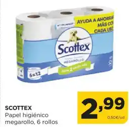 Alimerka SCOTTEX Papel higiénico megarollo, 6 rollos oferta