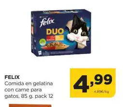 Alimerka FELIX Comida en gelatina con carne para gatos oferta