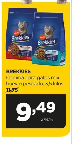 Alimerka BREKKIES Comida para gatos mix buey o pescado oferta