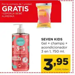 Alimerka SEVEN KIDS Gel + champú + acondicionador 3 en 1 oferta