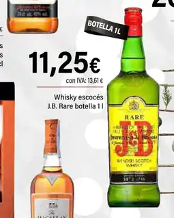 Cash Ifa J.B RARE Whisky escocés botella oferta