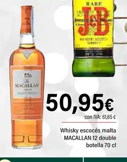 Cash Ifa MACALLAN Whisky escocés malta 12 double botella oferta