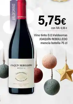 Cash Ifa JOAQUÍN REBOLLEDO Vino tinto D.O.Valdeorras mencía botella oferta