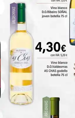 Cash Ifa AS CHAS Vino blanco D.O.Valdeorras godello botella oferta