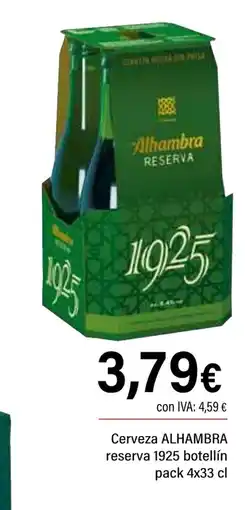 Cash Ifa ALHAMBRA 1925 Cerveza reserva botellin oferta