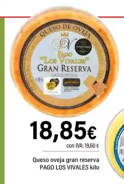 Cash Ifa PAGO LOS VIVALES Queso oveja gran reserva oferta