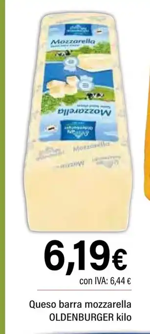 OLDENBURGER Queso barra mozzarella