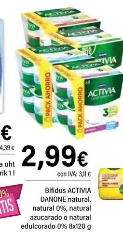 Cash Ifa ACTIVIA DANONE Bífidus natural, natural 0%, natural azucarado o natural edulcorado 0% oferta