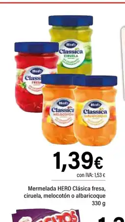 Cash Ifa HERO Mermelada Clásica fresa, ciruela, melocotón o albaricoque oferta
