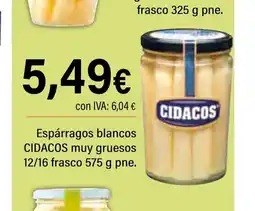 Cash Ifa CIDACOS Espárragos blancos muy gruesos 12/16 frasco oferta