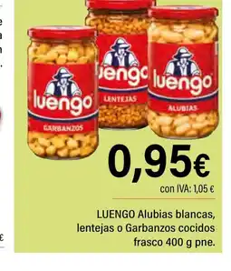 Cash Ifa LUENGO Alubias blancas, lentejas o Garbanzos cocidos frasco oferta