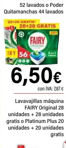Cash Ifa FAIRY Lavavajillas máquina Original 28 unidades + 28 unidades grastis o Platinum Plus 20 oferta